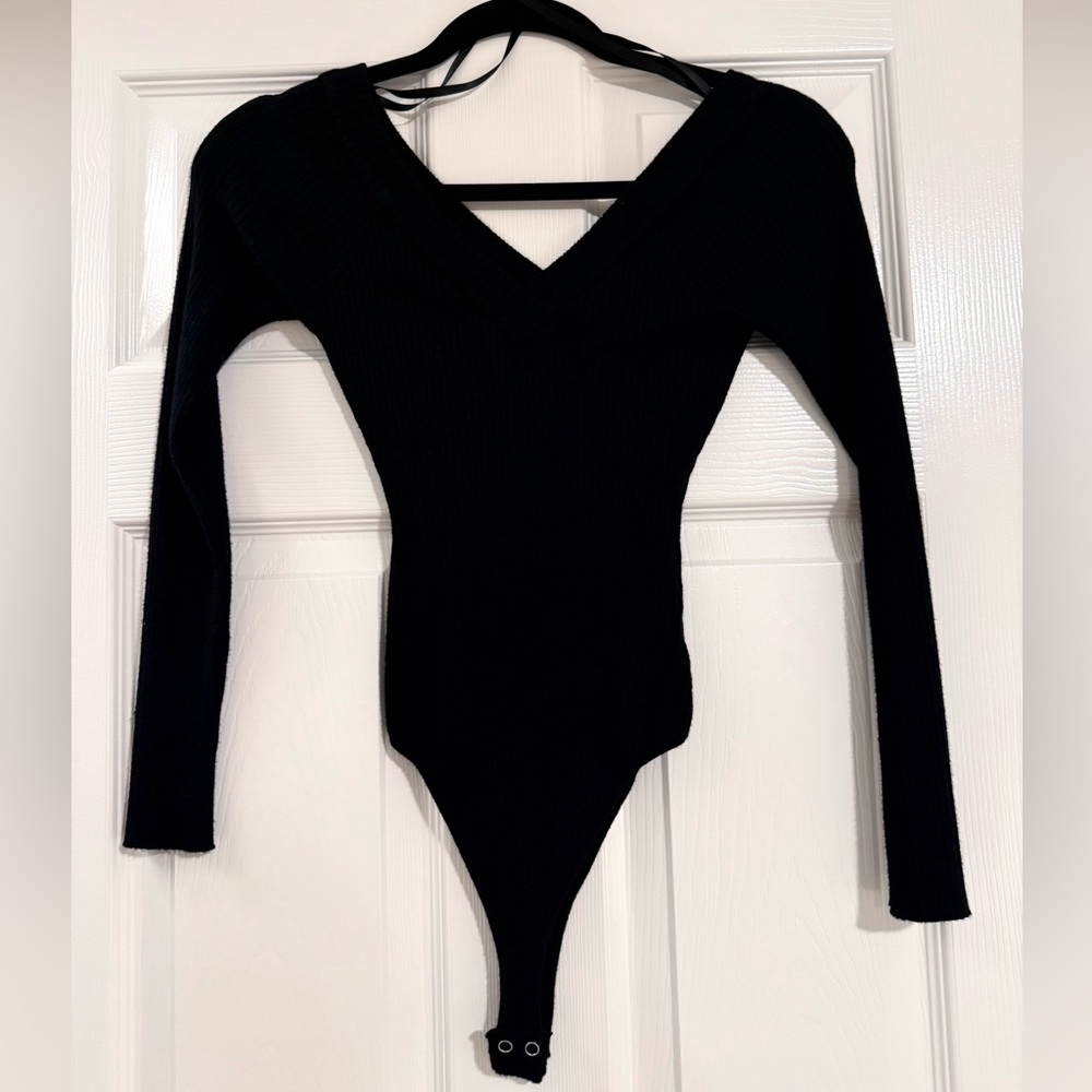 Windsor Black Ribbed Bodysuit